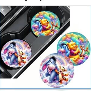 Disney Winnie the Pooh and Friends Car Coasters - Vibrant Multicolor